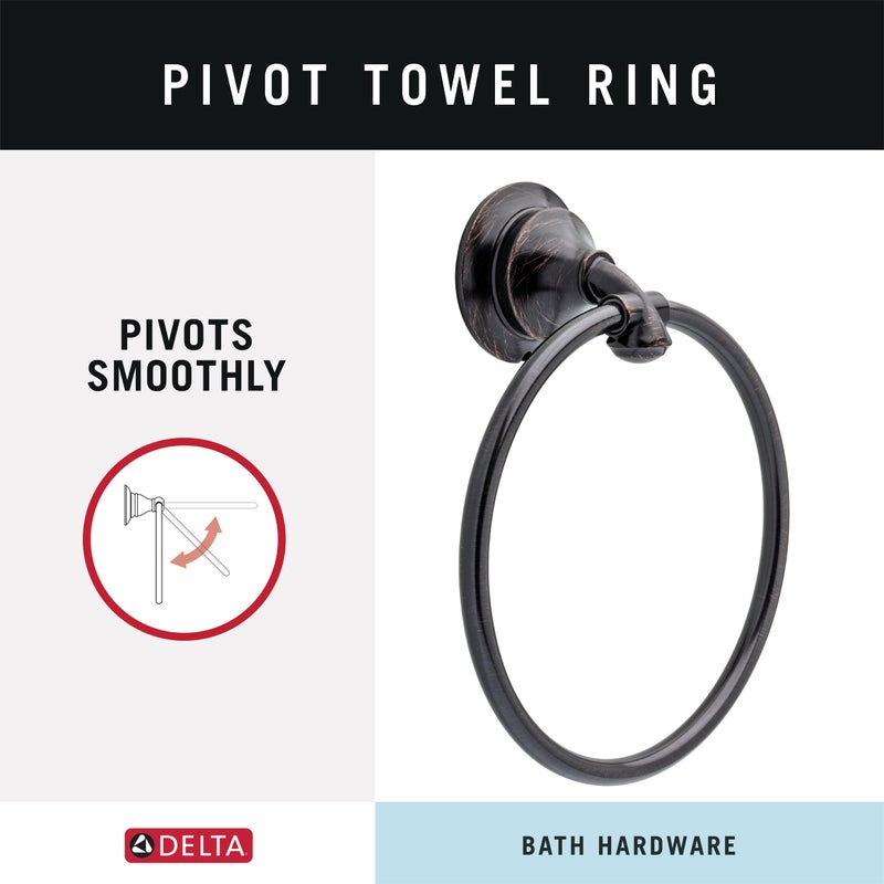 Delta Faucet 79446-RB Linden Towel Ring, Venetian Bronze - Image 3